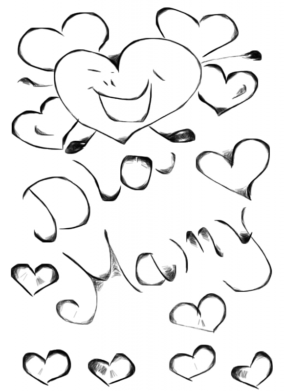 Online coloring book: Coloring page smiling heart for mom
